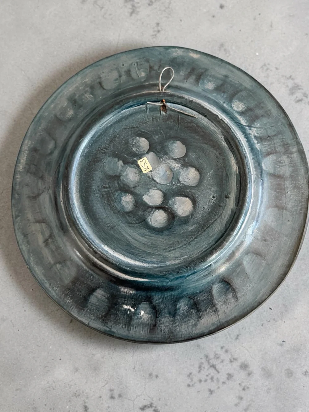 Vintage Greek Decorative Terracotta Plate with Relief Chariot Motif